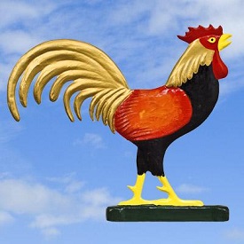 Architectural Castings: weathervane-cockerel-painted