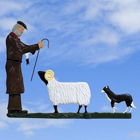 Architectural Castings: weathervane-shepherd-painted