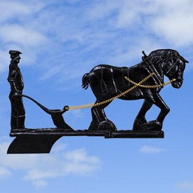 Architectural Castings: weathervane-shire-plough-black